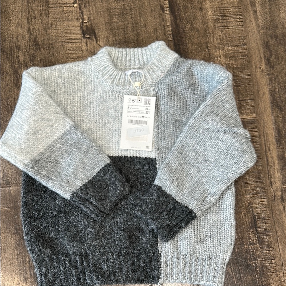 Gray and Black Knit Sweater